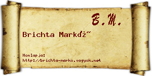 Brichta Markó névjegykártya